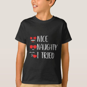 Womens Nice Naughty I Tried V-neck  T-Shirt