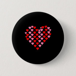 Women's Nk And Red Hearts Lovers Funny Valentine’s 6 Cm Round Badge