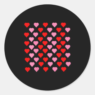 Women's Nk And Red Hearts Lovers Funny Valentine’s Classic Round Sticker