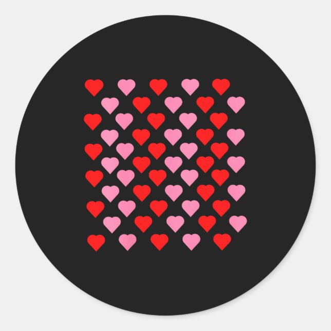 Women's Nk And Red Hearts Lovers Funny Valentine’s Classic Round Sticker (Front)