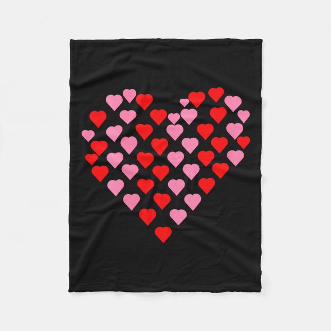 Women's Nk And Red Hearts Lovers Funny Valentine’s Fleece Blanket (Front)