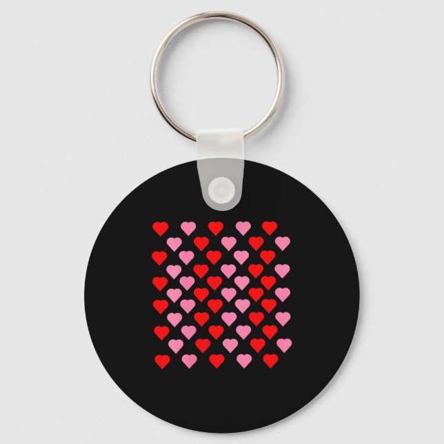 Women's Nk And Red Hearts Lovers Funny Valentine’s Key Ring (Front)