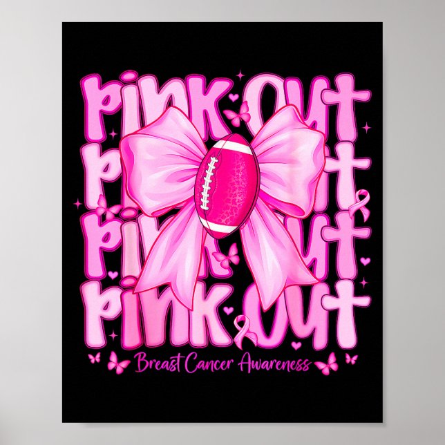 Womens Nk Out Football Tackle Breast Cancer Awaren Poster (Front)
