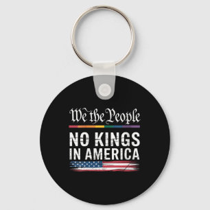 Womens No Kings In America We The People Political Key Ring