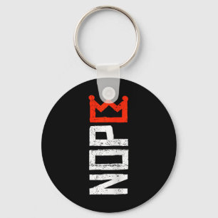 Womens No Kings Protest Sign Vertical Nope V-neck  Key Ring