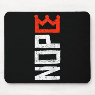Womens No Kings Protest Sign Vertical Nope V-neck  Mouse Pad