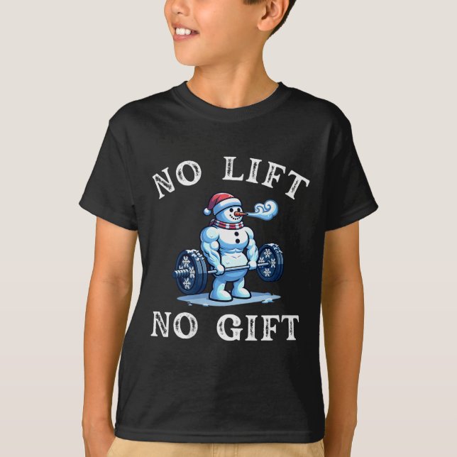Womens No Lift No Gift Funny Workout Snowman Chris T-Shirt (Front)
