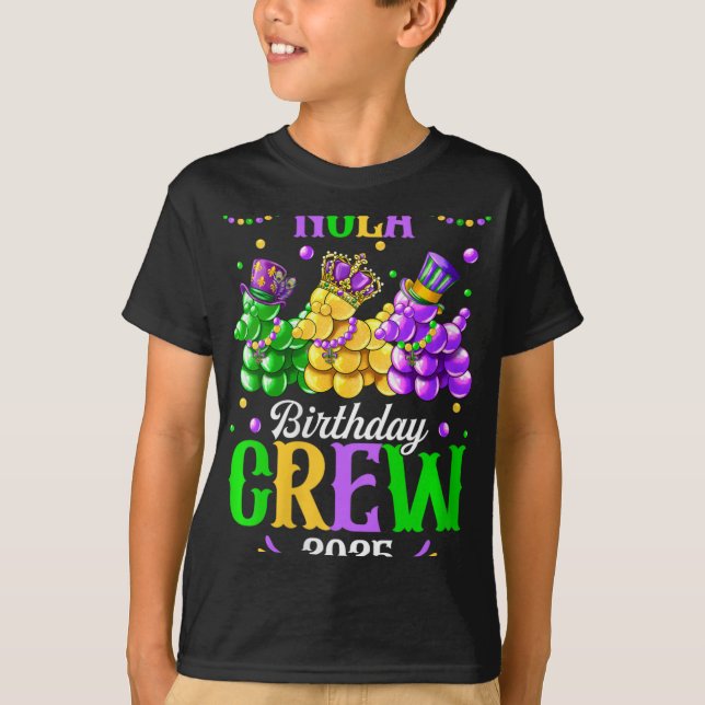 Womens Nola Birthday Crew 2025 New Orleans Mardi G T-Shirt (Front)