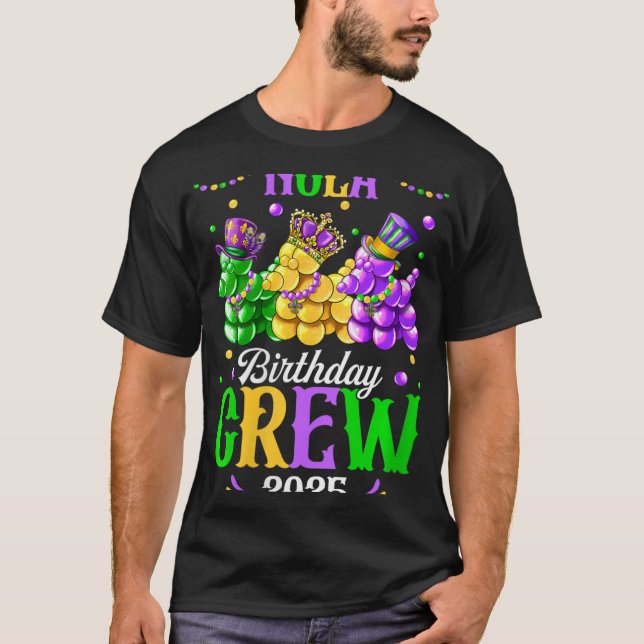 Womens Nola Birthday Crew 2025 New Orleans Mardi G T-Shirt (Front)