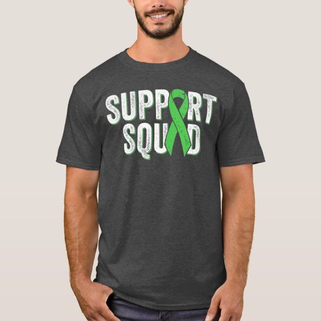 Womens NonHodgkins Lymphoma Support Squad Lime Gre T-Shirt (Front)