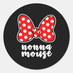 Womens Nonna Mouse Family Vacation Bow Classic Round Sticker
