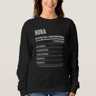 Womens Nora  Nutritional Facts Serving Size Calori Sweatshirt