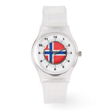 Women's Norway Flag Sporty Pink Silicon Watch