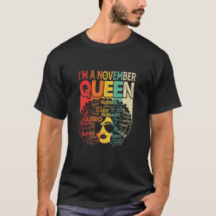 Womens November Birthday Women Black African Queen T-Shirt
