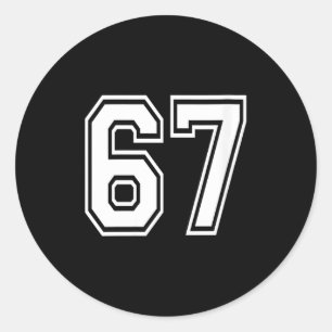 Womens Number 67 Numbered Uniform Srts Jersey Team Classic Round Sticker
