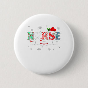 Womens Nurse Christmas Santa Hat Funny Nurse Xmas 6 Cm Round Badge