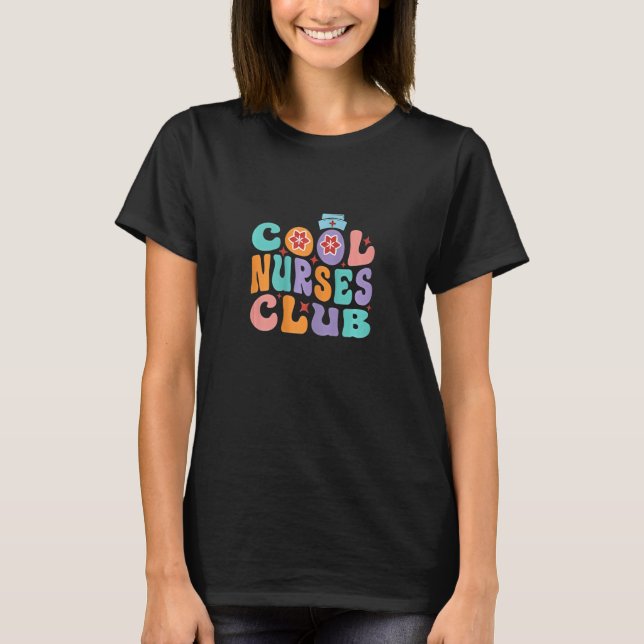 Womens Nurse Life Back Print Cool Nurse Club Healt T-Shirt (Front)