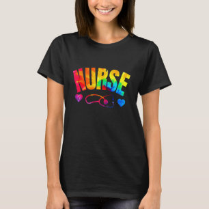 Womens Nurse Life Tie Dye Registered Nurse Stethos T-Shirt