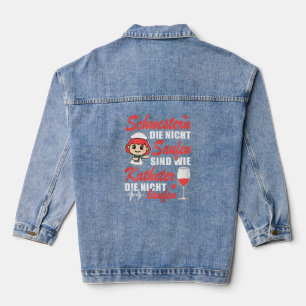 Womens Nurse Sisters Drinking Catheter Running Car Denim Jacket