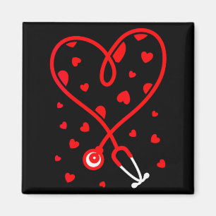 Womens Nurse Stethoscope Heart Valentines Day Nurs Magnet
