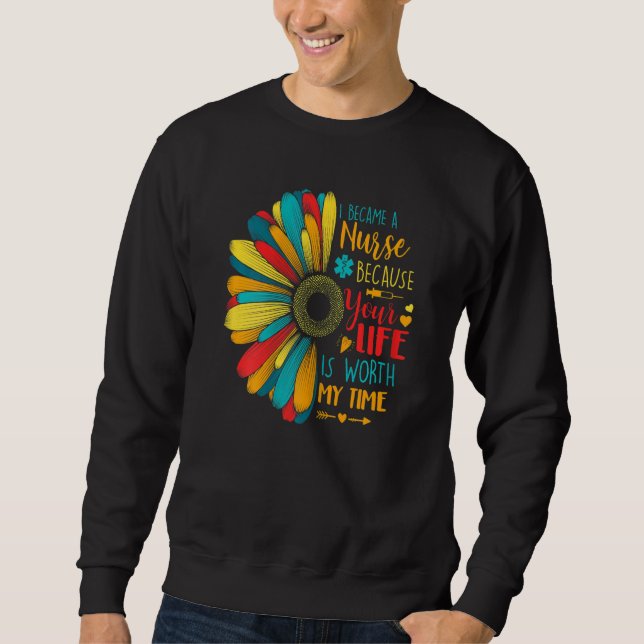 Womens  Nurse Sunshine Sunflower Counsellor Mother Sweatshirt (Front)