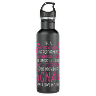 Womens Nursing Assistant Accessoires CNA Badge Ree 710 Ml Water Bottle