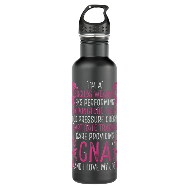 Womens Nursing Assistant Accessoires CNA Badge Ree 710 Ml Water Bottle (Front)