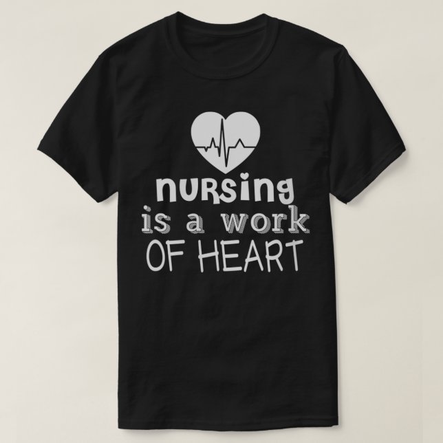 Womens Nursing Is A Work Of Heart  Funny Nurse VNe T-Shirt (Design Front)