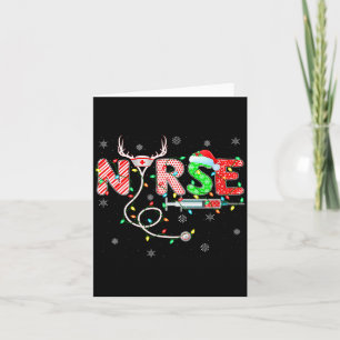 Womens Nursing Stethoscope Reindeer Nurse Hat Funn Card