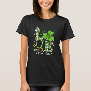 Womens Ob Nurse St Patricks Day Love Stethoscope R T-Shirt
