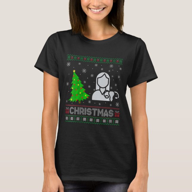 Womens Ob Nurse Xmas Tree Lighting Ugly Christmas  T-Shirt (Front)