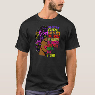 Womens October Girl Slays Prays Afro Black History T-Shirt