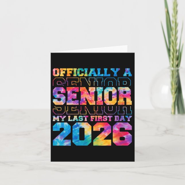 Womens Officially Senior 2026 My Last First Day Cl Card (Front)