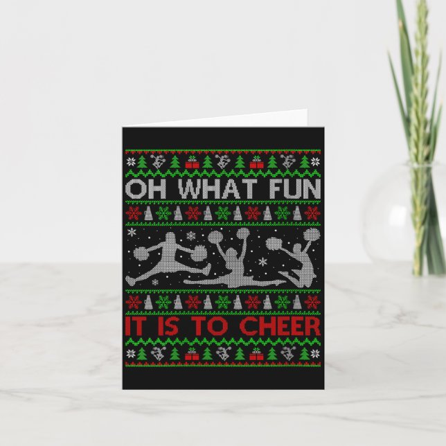 Womens Oh What Fun It Is To Cheer Christmas Cheerl Card (Front)