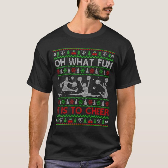 Womens Oh What Fun It Is To Cheer Christmas Cheerl T-Shirt (Front)