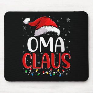 Womens Oma Claus Christmas Lights Matching Family  Mouse Pad