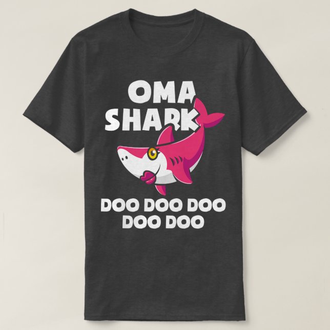 Womens Oma Shark Birthday Boy Girl Funny Mothers D T-Shirt (Design Front)