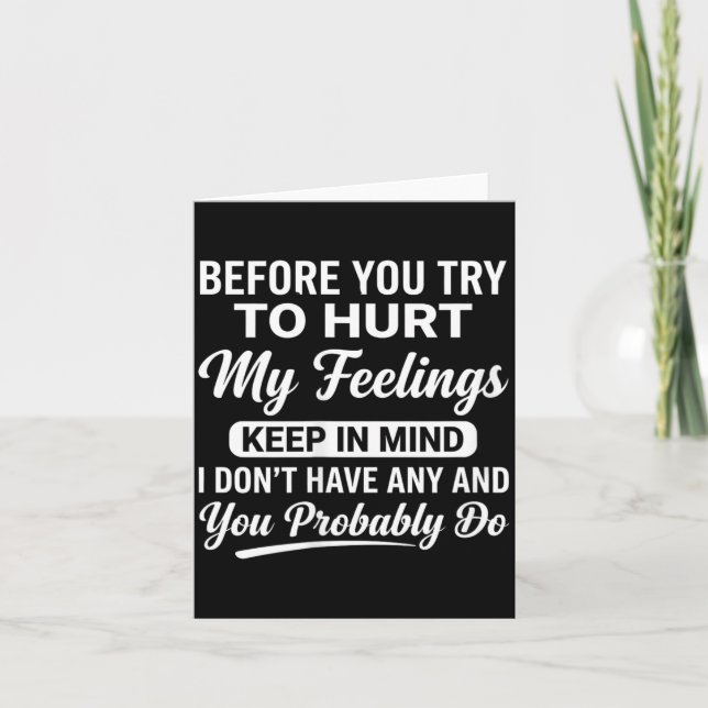 Womens On Back Funny Sarcastic Attitude Quote Card (Front)