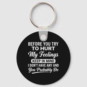 Womens On Back Funny Sarcastic Attitude Quote Key Ring