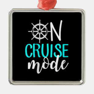 Womens On Cruise Mode Cruise Vacation Family Metal Ornament