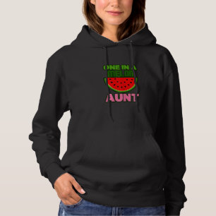 Womens One In A Melon Aunt Summer Watermelon Vibe Hoodie