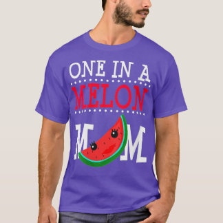 Womens One In A Melon Mum Funny Watermelon Pun Sum T-Shirt