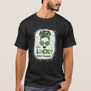 Womens One Lucky School Counsellor Messy Bun St Pa T-Shirt