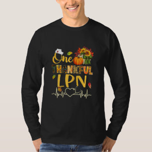 Womens One Thankful Lpn Nurse Pumpkin Stethoscope T-Shirt