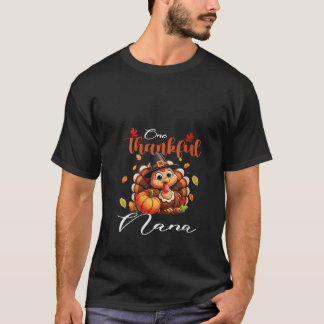 Womens One Thankful Nana Pumpkin Fall Autumn Thank T-Shirt