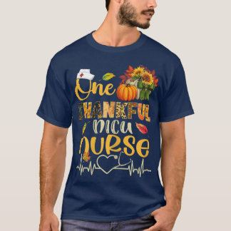 Womens One Thankful Nicu Nurse Pumpkin Stethoscope T-Shirt