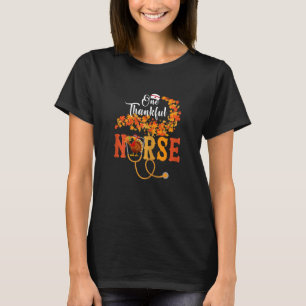 Womens One Thankful Nurse Turkey Sthetoscope Thank T-Shirt