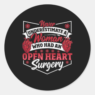 Womens Open Heart Surgery Design For Heart Health Classic Round Sticker