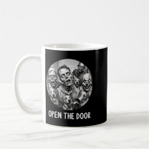 Womens Open The Door Zombie Dogs Funny Halloween Coffee Mug