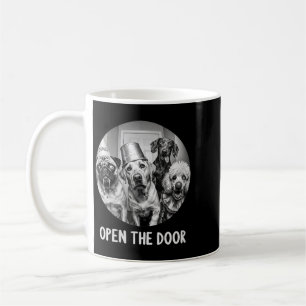 Womens Open The Door Zombie Dogs Funny Halloween Coffee Mug